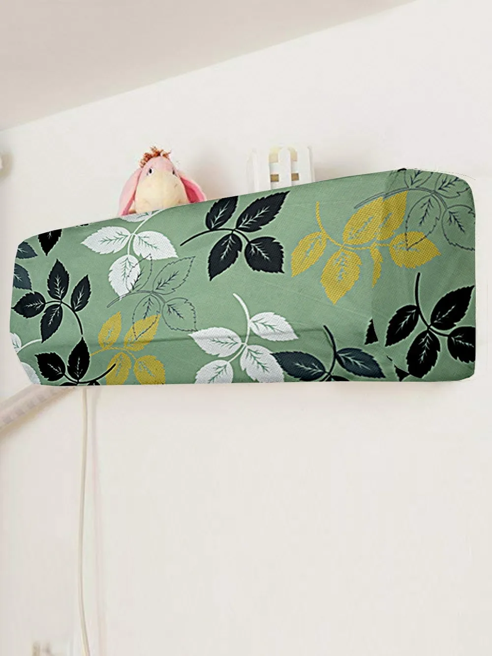 Leaf Printed Green Split Ac Cover 1 Ton