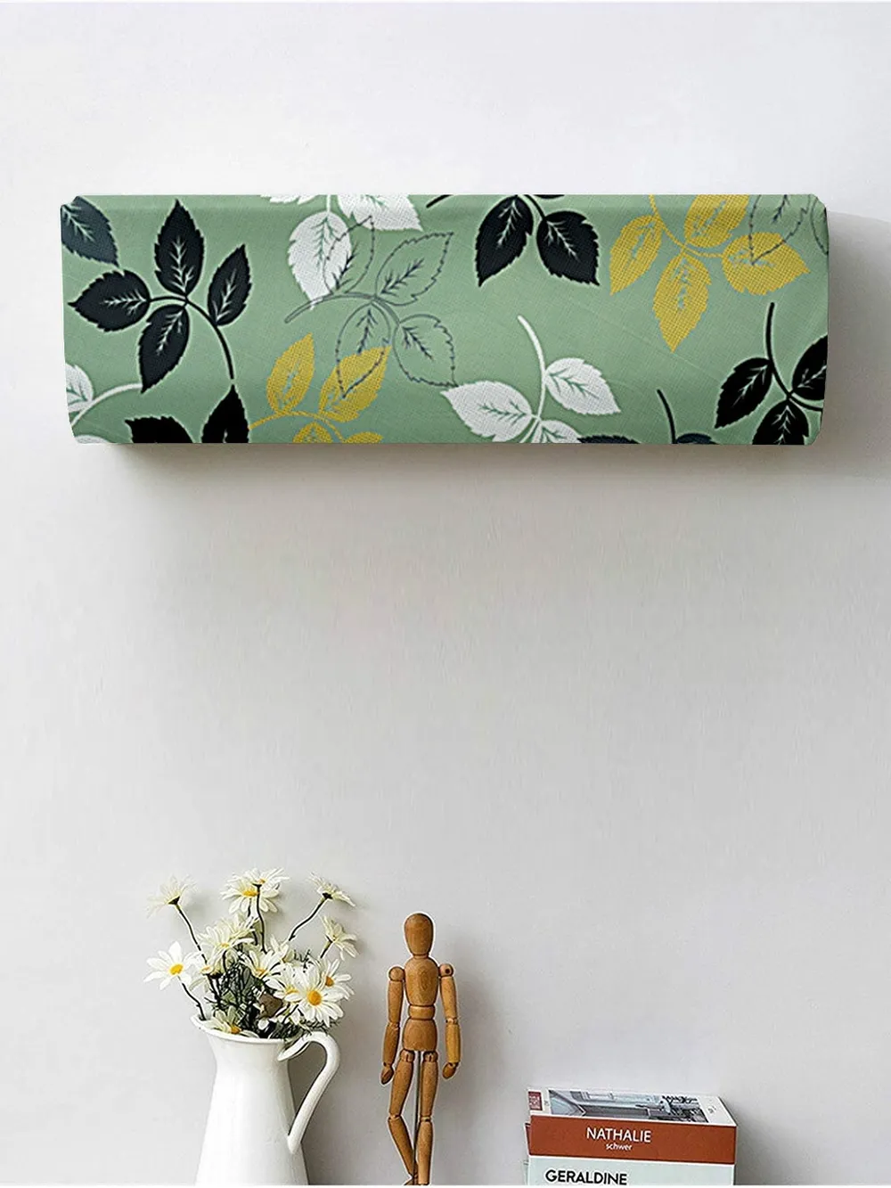 Leaf Printed Green Split Ac Cover 1 Ton