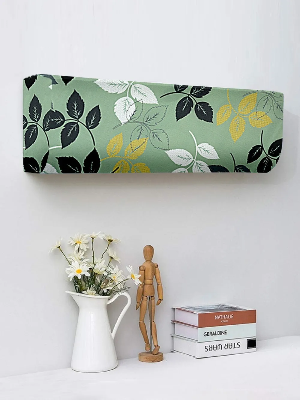 Leaf Printed Green Split Ac Cover 1 Ton