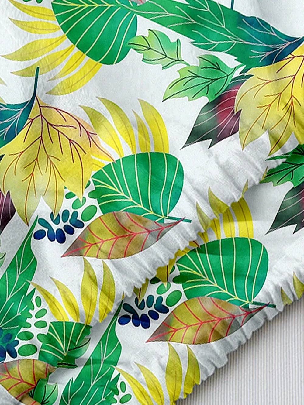 Leaf Printed Green & Yellow Split Ac Cover 1 Ton