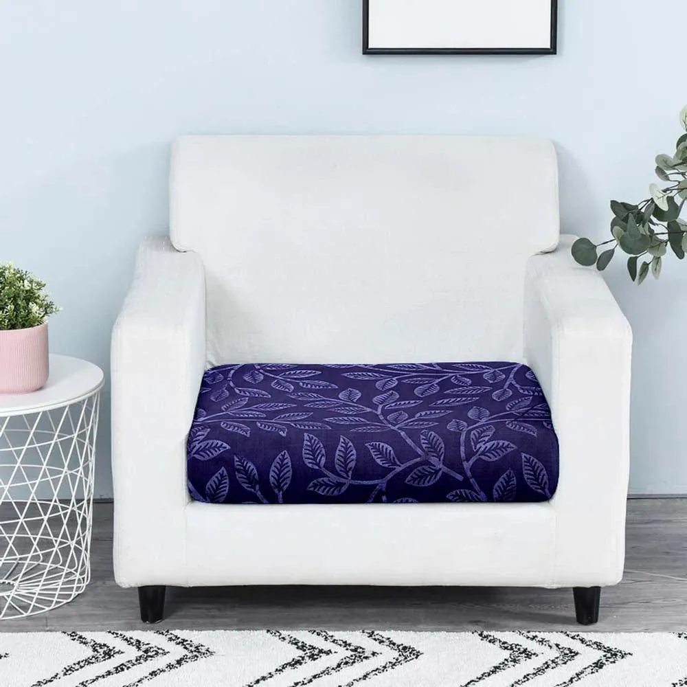 Leafy Design Strechable Purple Sofa Seat Cover Set Of 2/4/6/8 Pack of 2