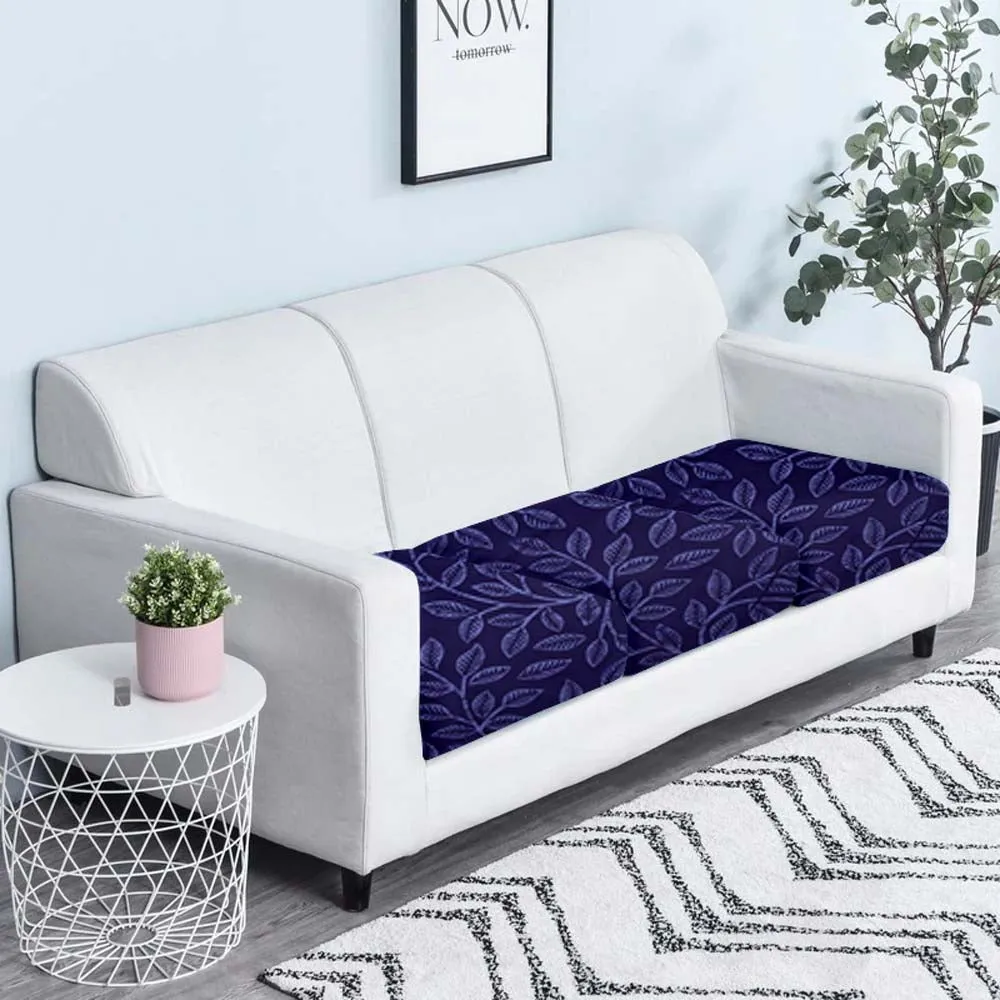 Leafy Design Strechable Purple Sofa Seat Cover Set Of 2/4/6/8 Pack of 2