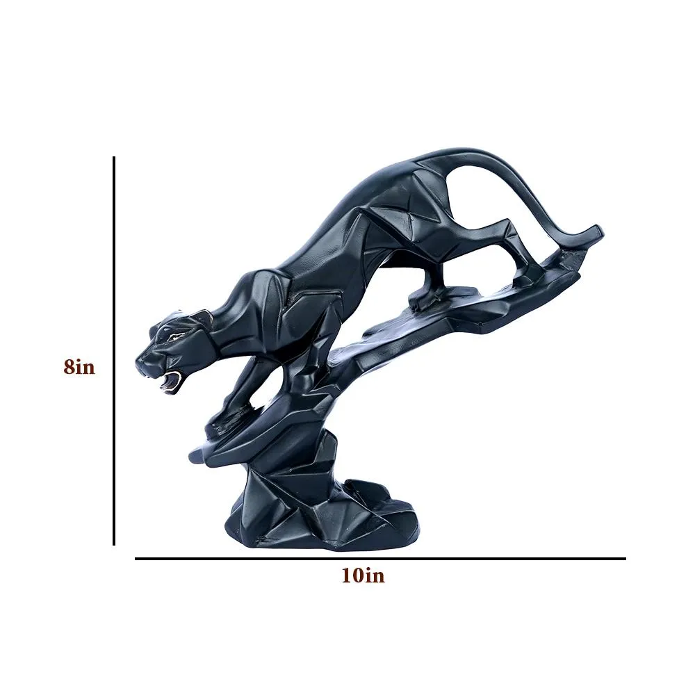 Leaping Black Panther Sculpture