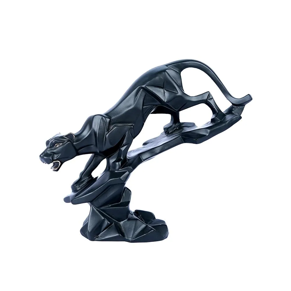 Leaping Black Panther Sculpture