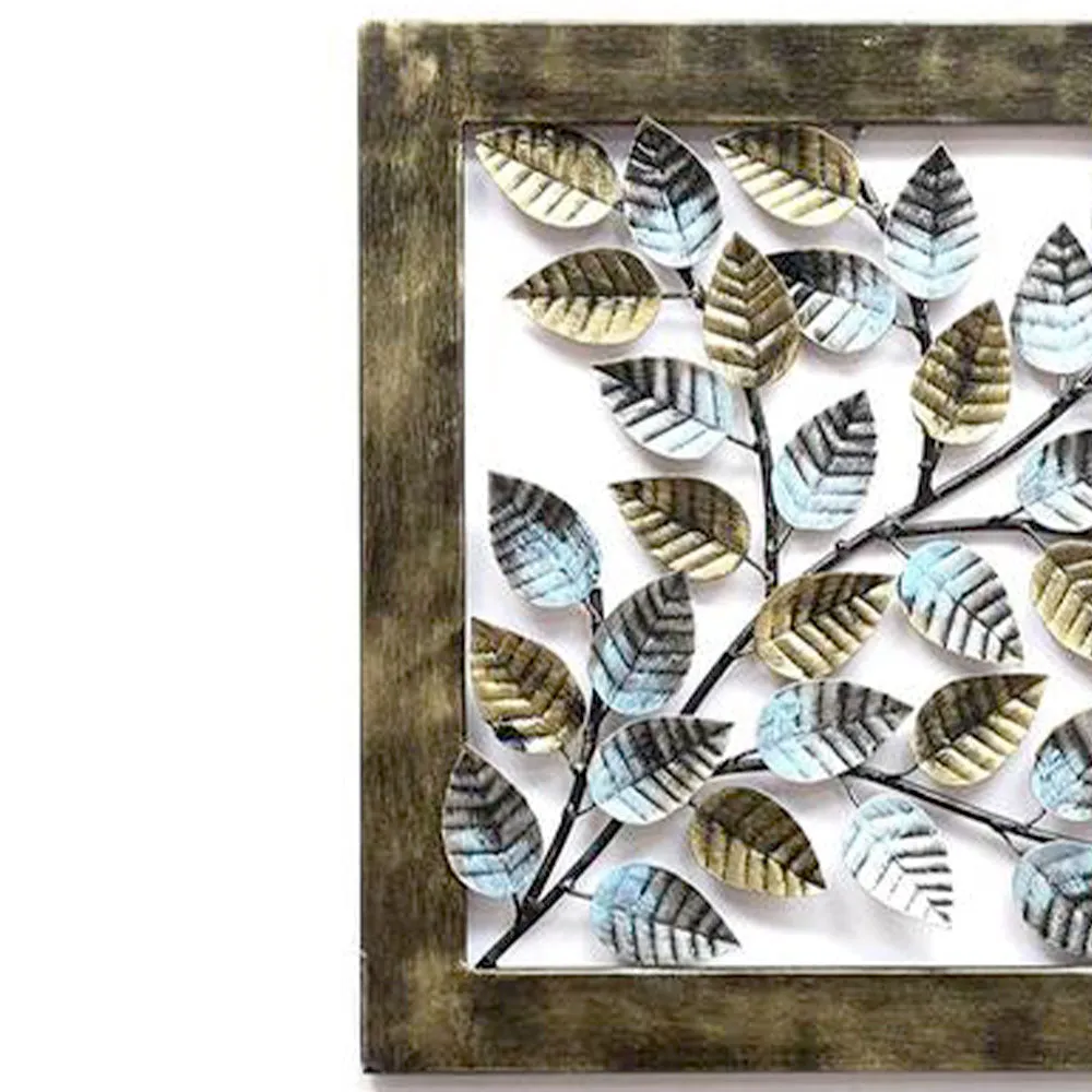 Leaves Framed Metal Wall Decor