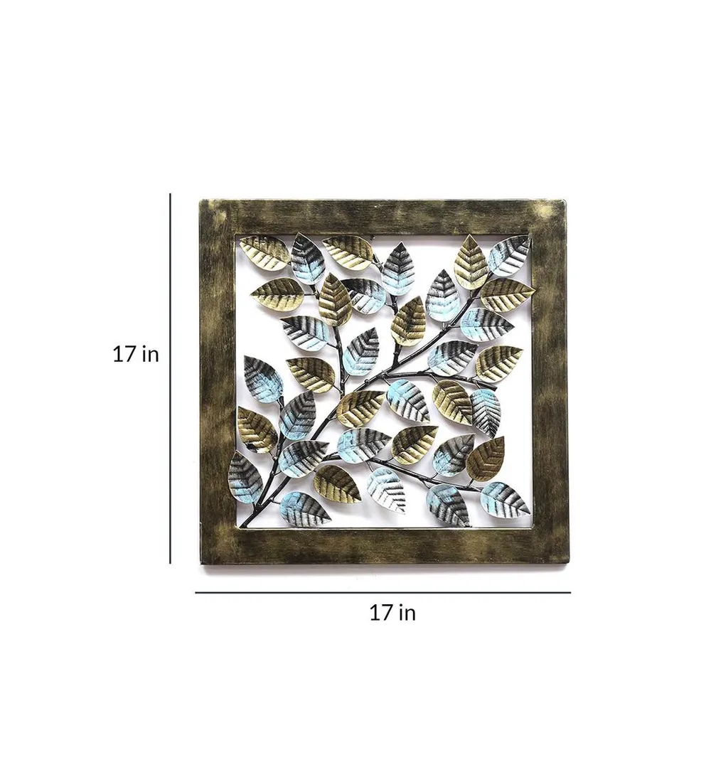 Leaves Framed Metal Wall Decor