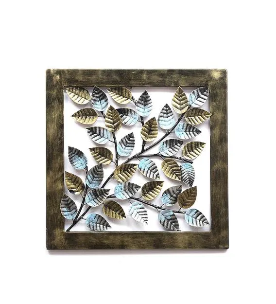 Leaves Framed Metal Wall Decor