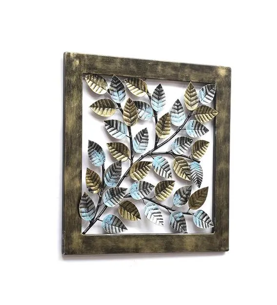 Leaves Framed Metal Wall Decor