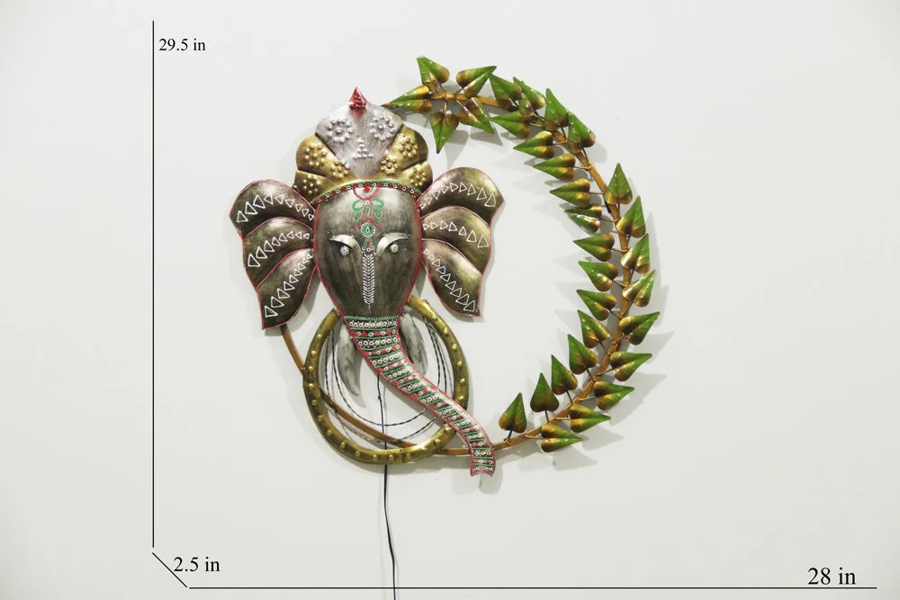LED Ganesha Inspired Metal Wall Art Decor