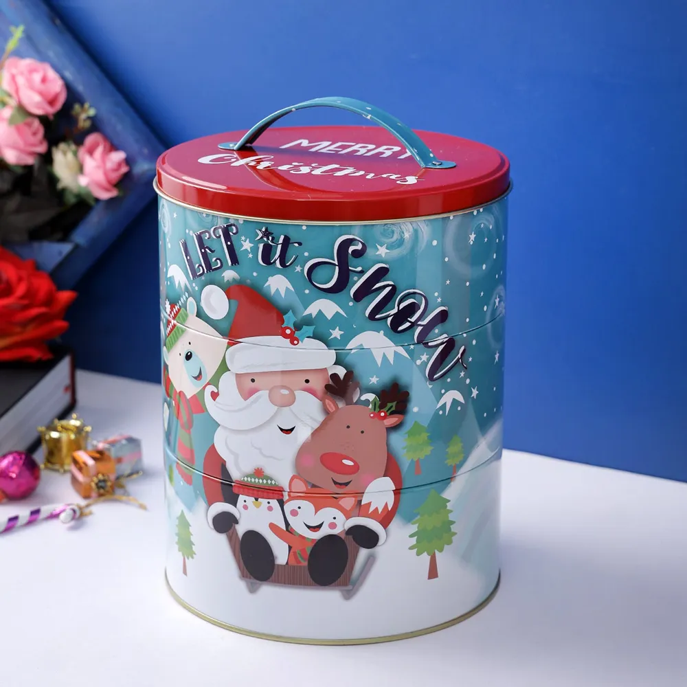"Let It Snow" Quoted Large Christmas Blue Storage Container