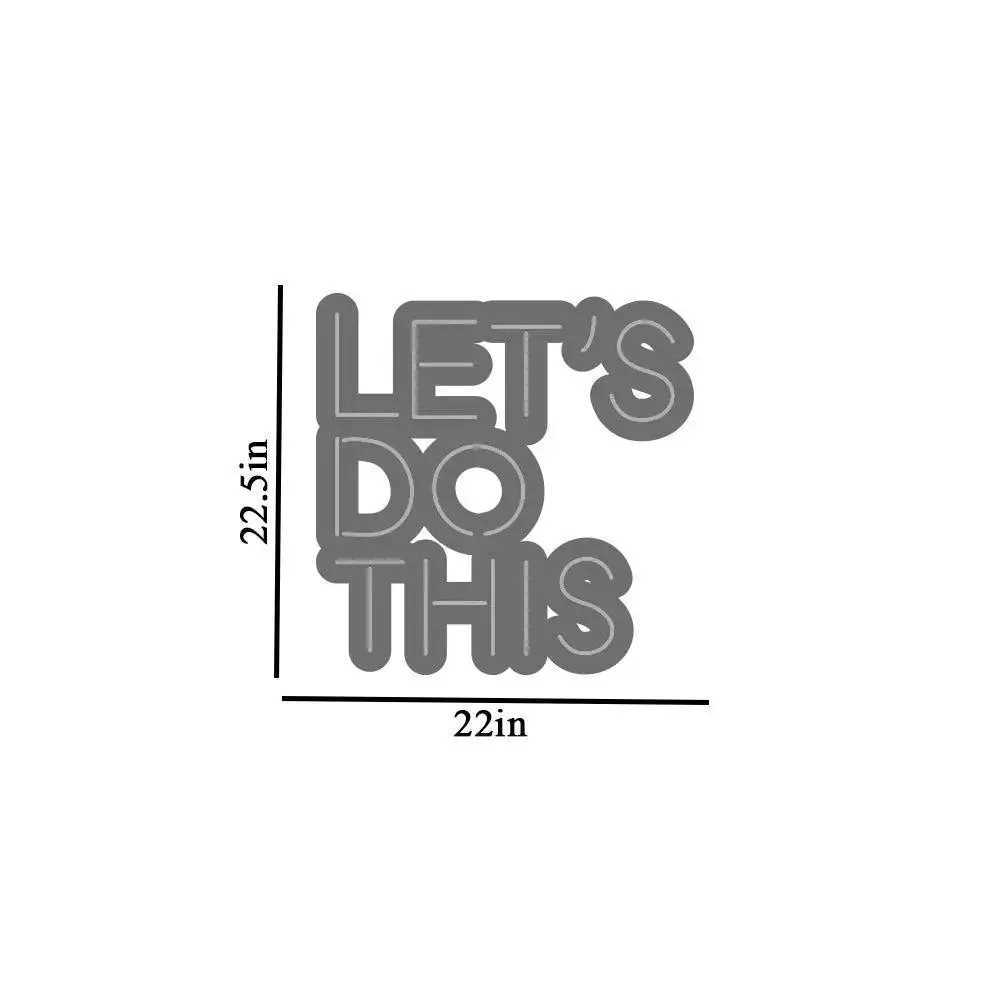 Let's Do This' Motivational Quote LED Neon Light for Gym Wall Decor Red