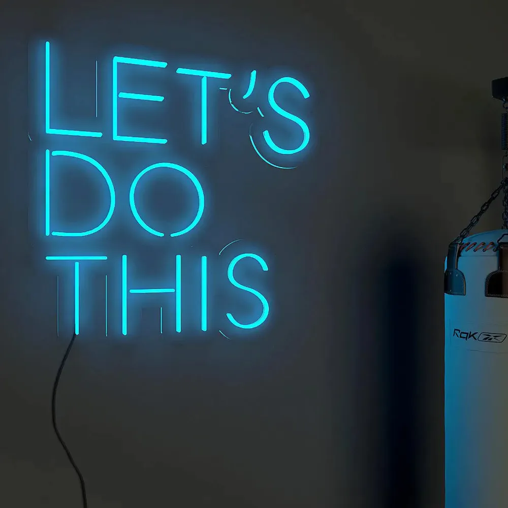 Let's Do This' Motivational Quote LED Neon Light for Gym Wall Decor Red
