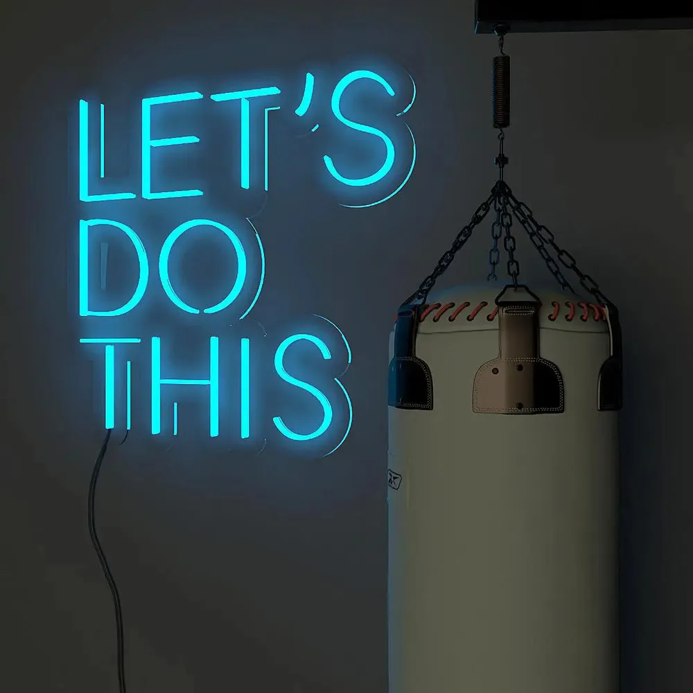 Let's Do This' Motivational Quote LED Neon Light for Gym Wall Decor Red