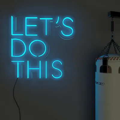 Let's Do This' Motivational Quote LED Neon Light for Gym Wall Decor