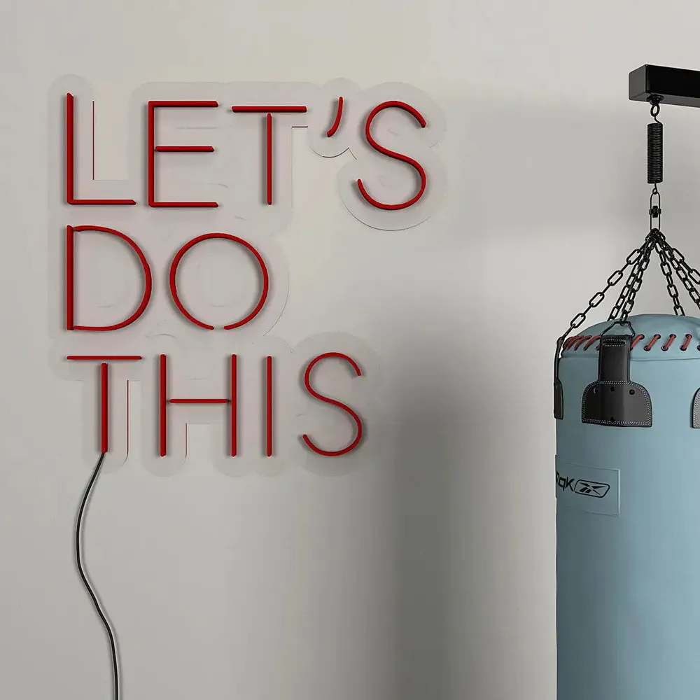 Let's Do This' Motivational Quote LED Neon Light for Gym Wall Decor Red
