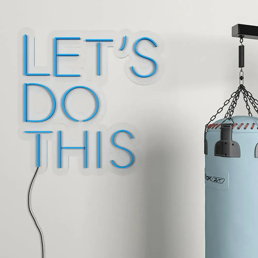 Let's Do This' Motivational Quote LED Neon Light for Gym Wall Decor Red