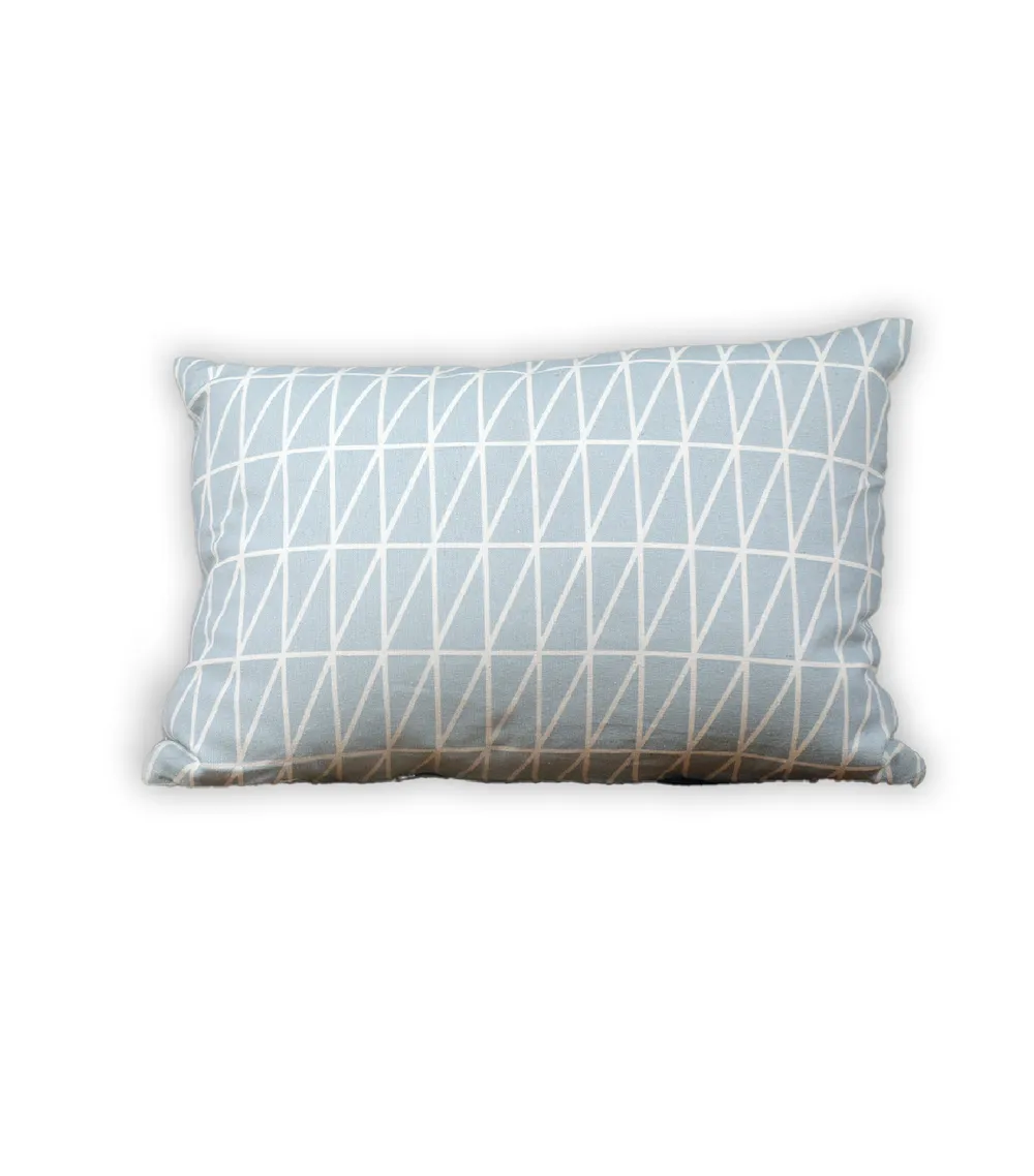 Light Blue Parallel Line Stripe Print Cushion Cover