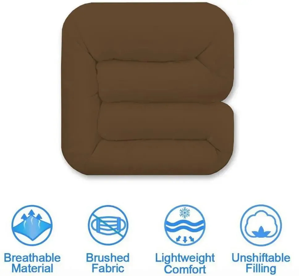 Light Brown Quilted Double Bed Comforter