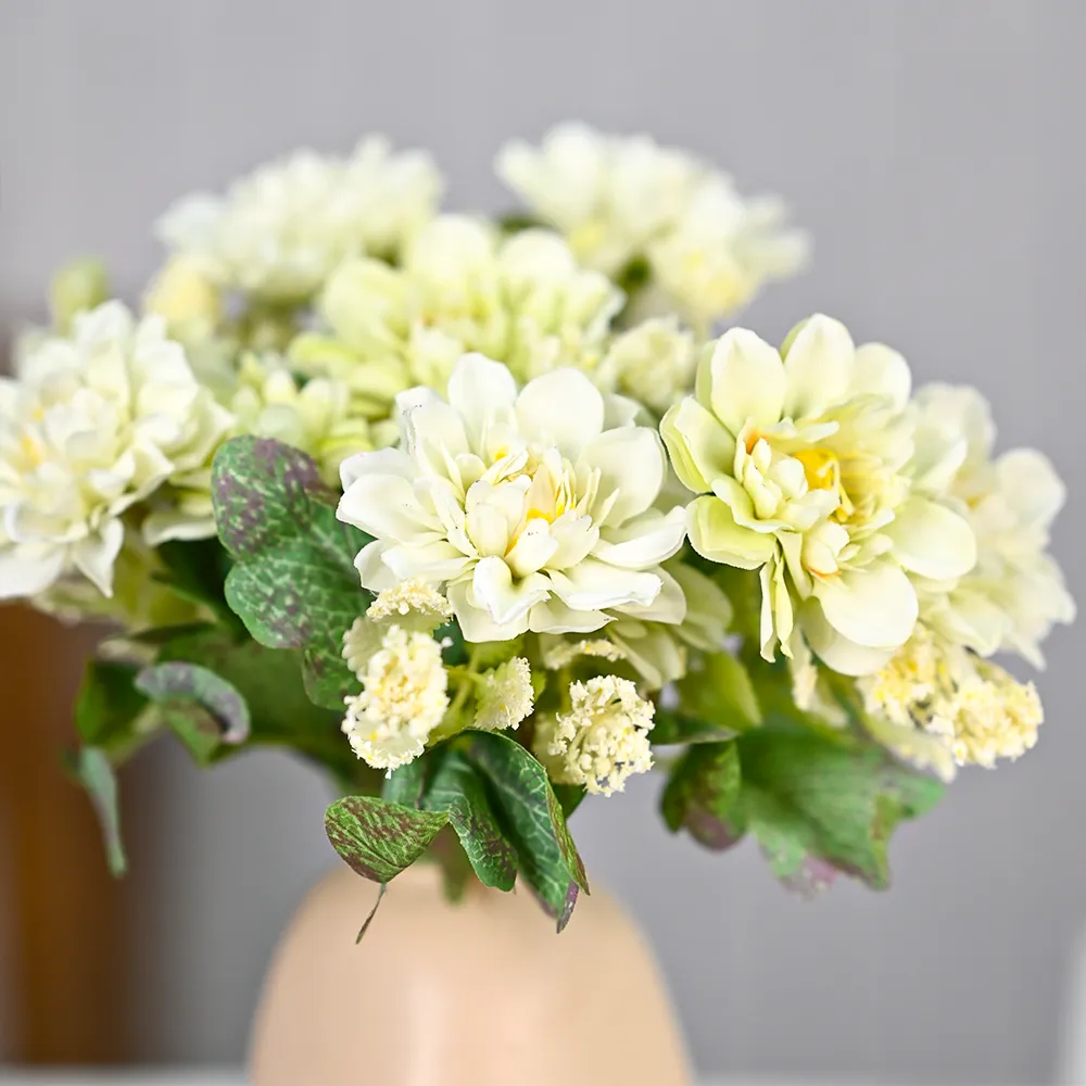 Light Green Jasmine Artificial Flower Bunch Set Of 2