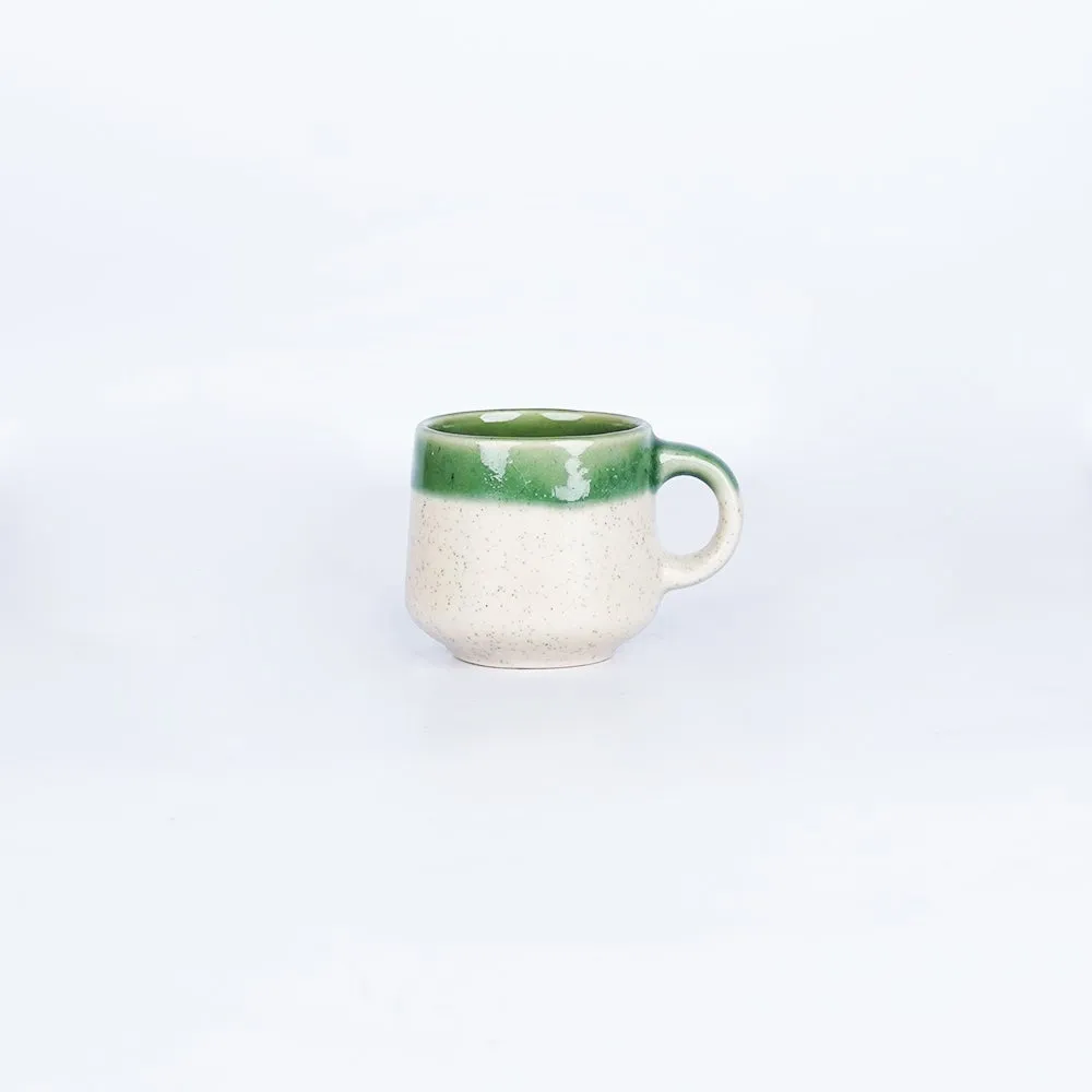 Light Green Layered Ceramic Mugs Set of 6