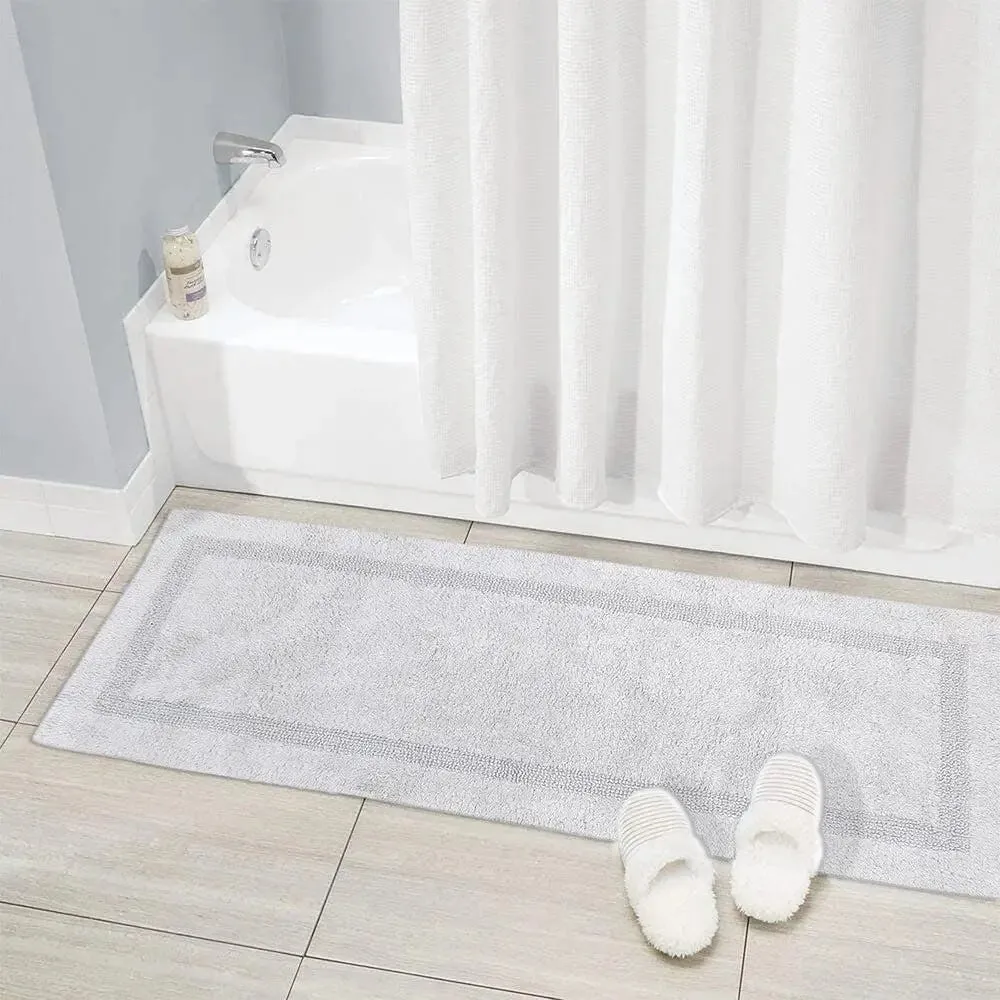 Light Grey Designer Cotton Bath Runner (55x150) cm