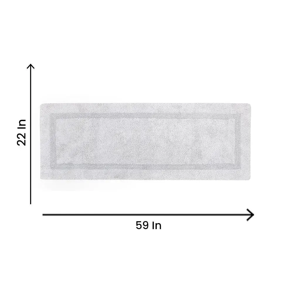 Light Grey Designer Cotton Bath Runner (55x150) cm
