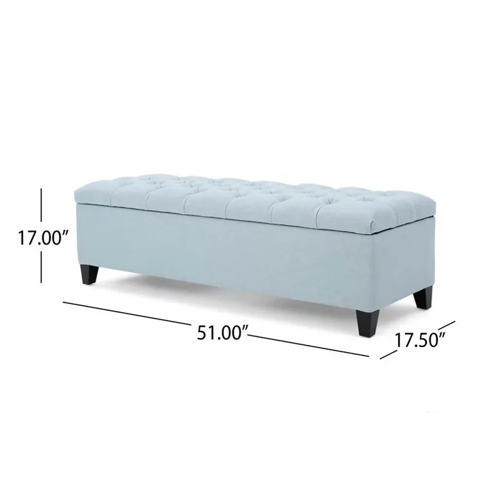 Light Grey Resilient & Super Soft Luxurious Tufted Velvet Flip Top Storage Bench