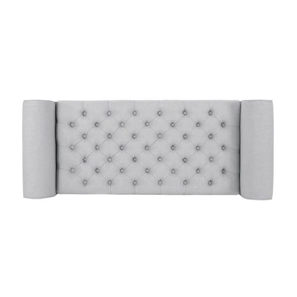 Light Grey Resilient & Super Soft Luxurious Tufted Velvet Flip Top Storage Bench With Rolled Arms
