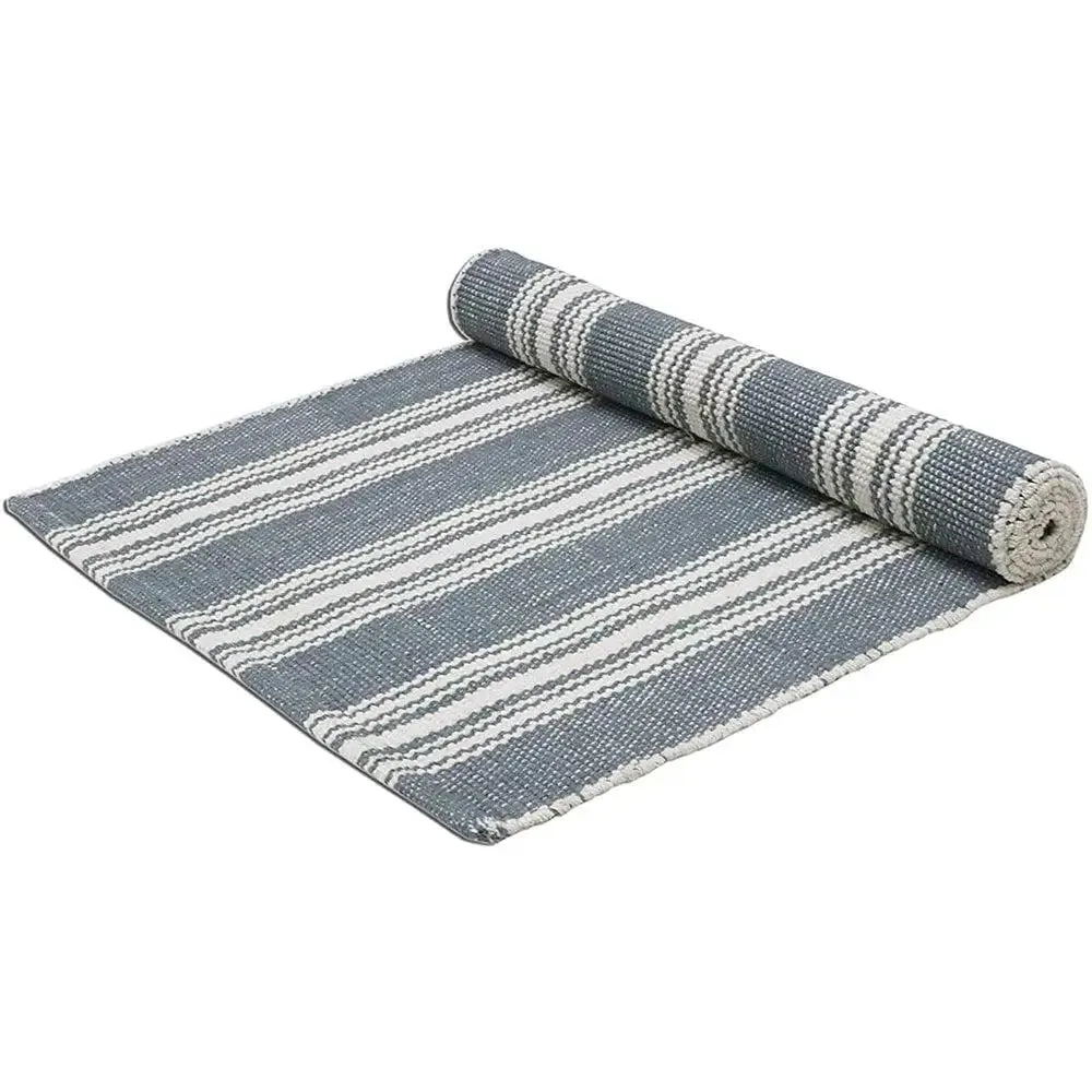 Light Grey Striped Cotton Yogamat