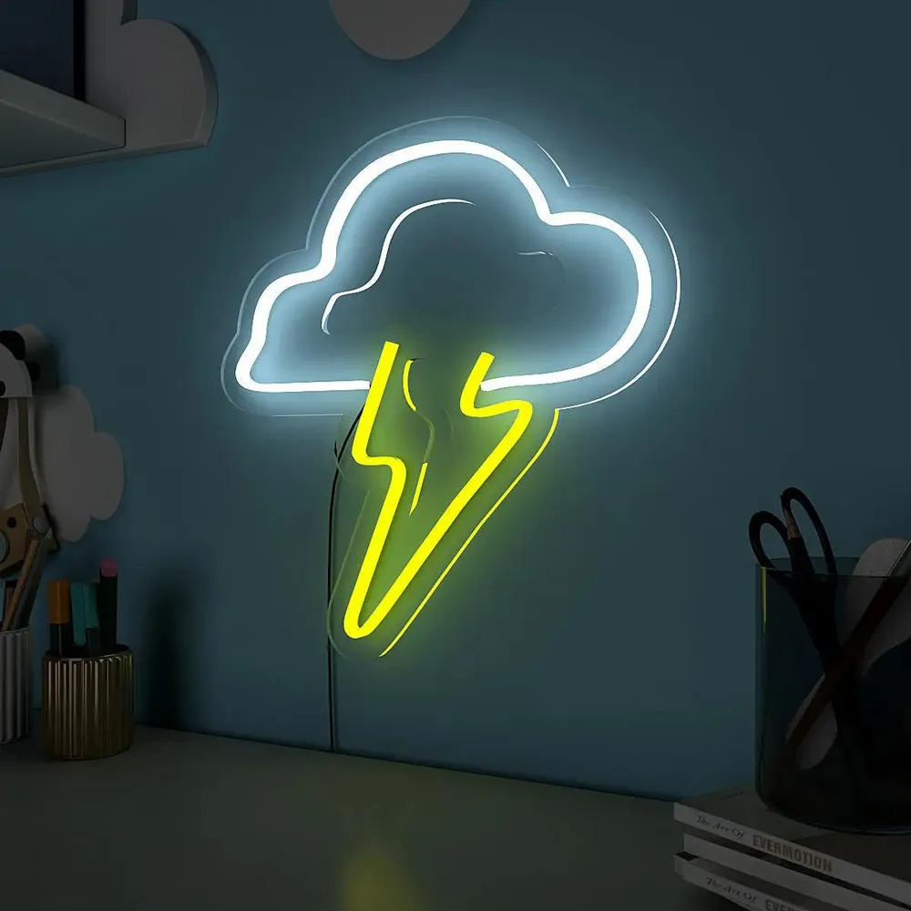 Lightening Cloud LED Neon Light (Available in multiple colors) Yellow