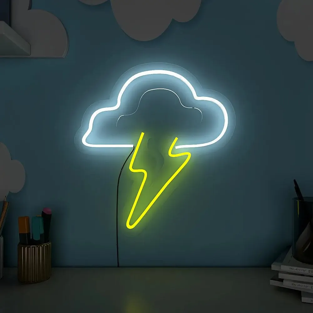 Lightening Cloud LED Neon Light (Available in multiple colors) Yellow