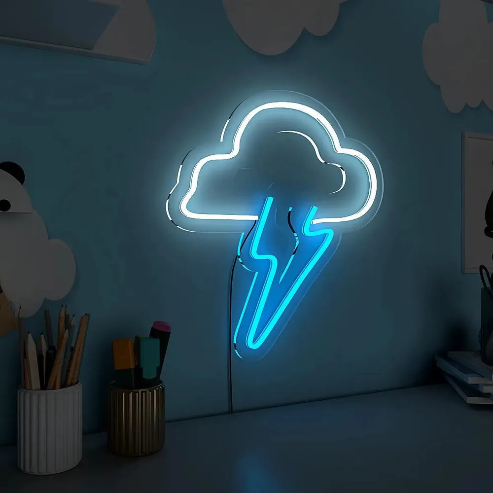Lightening Cloud LED Neon Light (Available in multiple colors) Yellow