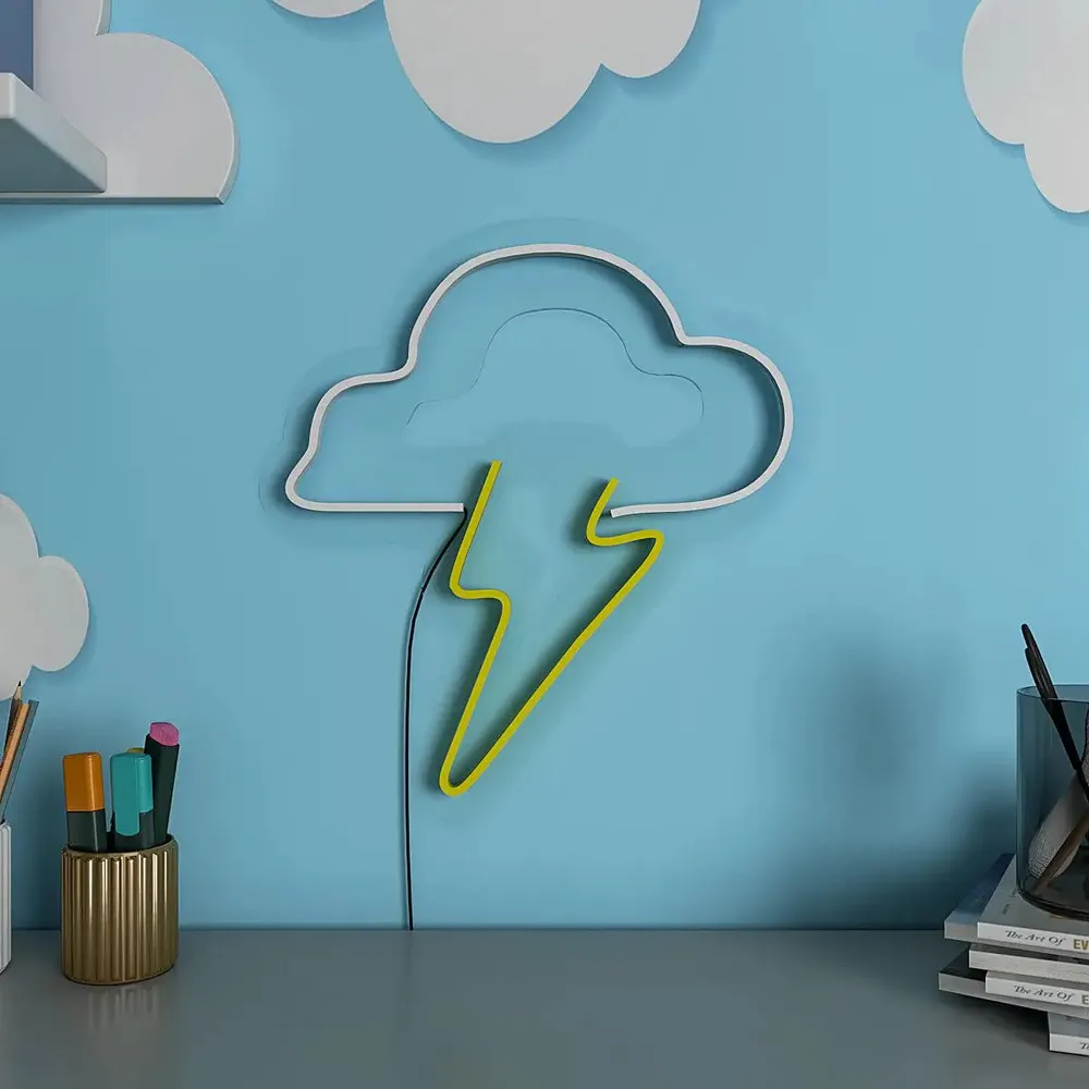 Lightening Cloud LED Neon Light (Available in multiple colors) Yellow