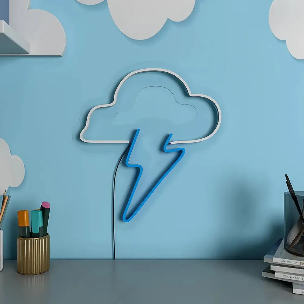 Lightening Cloud LED Neon Light (Available in multiple colors) Yellow