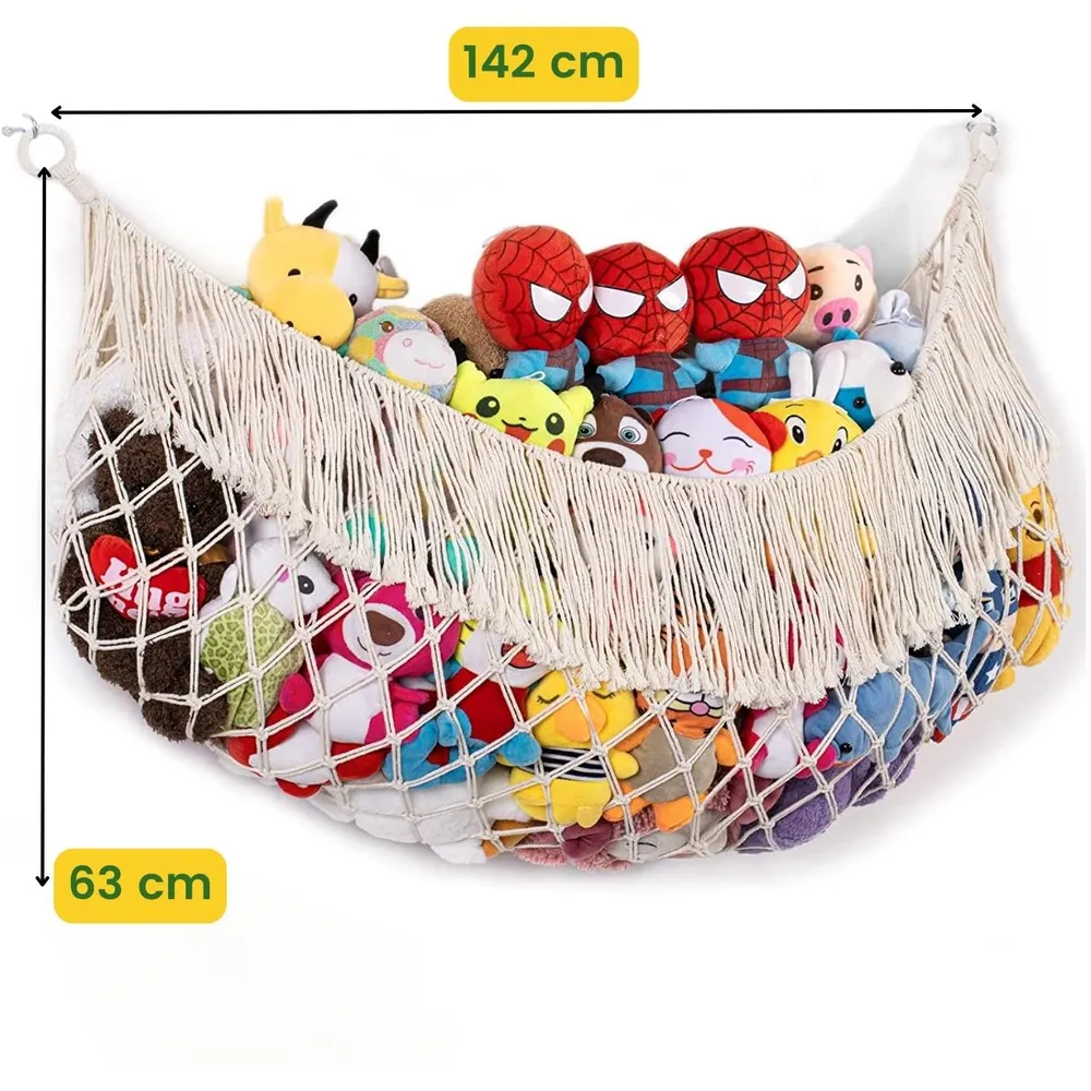 Lightweight 100% Cotton Macrame Toy Hammock for Kids Room