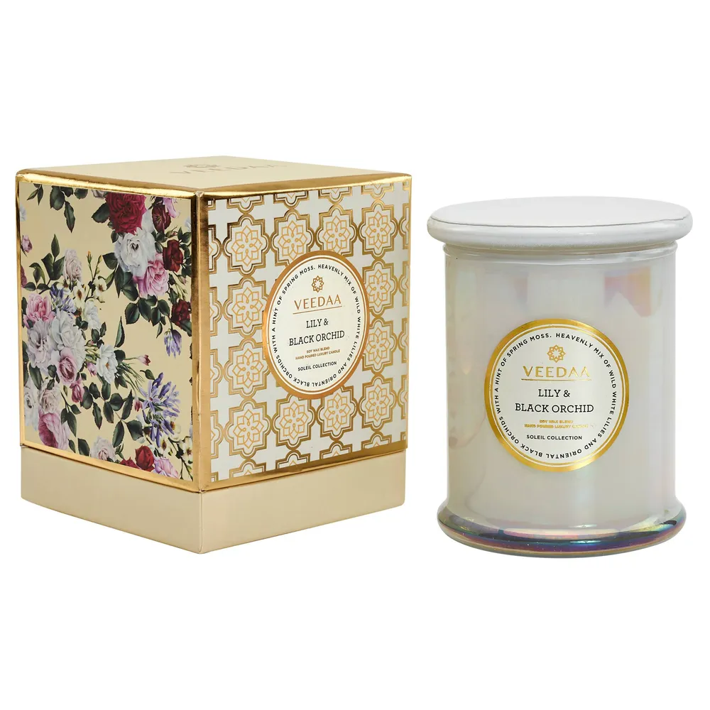 LILY & BLACK ORCHID DANUBE GLASS SCENTED CANDLE