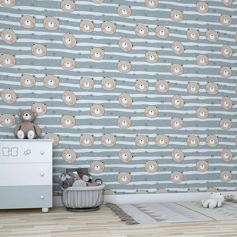 Littel Bear Face Kids Self Adhesive Wallpaper