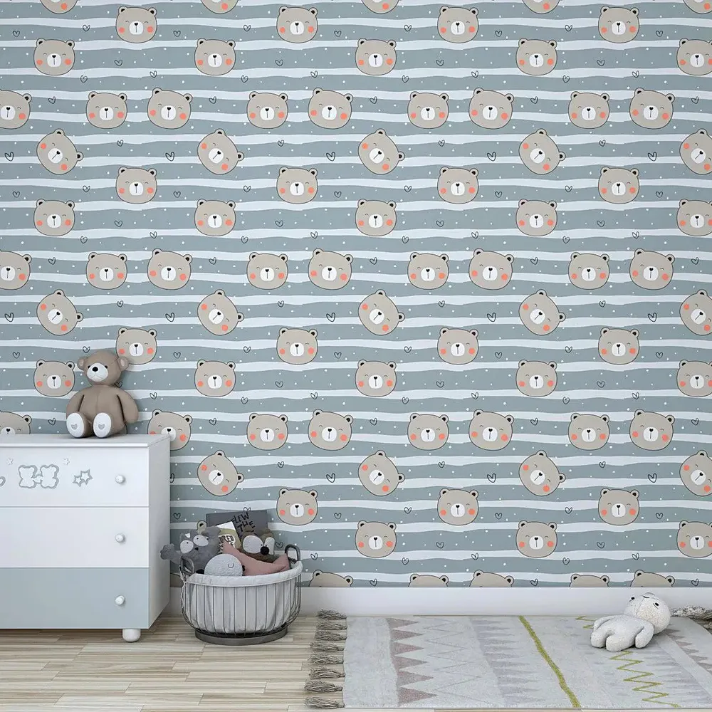 Littel Bear Face Kids Self Adhesive Wallpaper