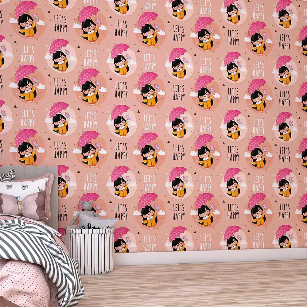 Littel Happy Girl Kids Self Adhesive Wallpaper
