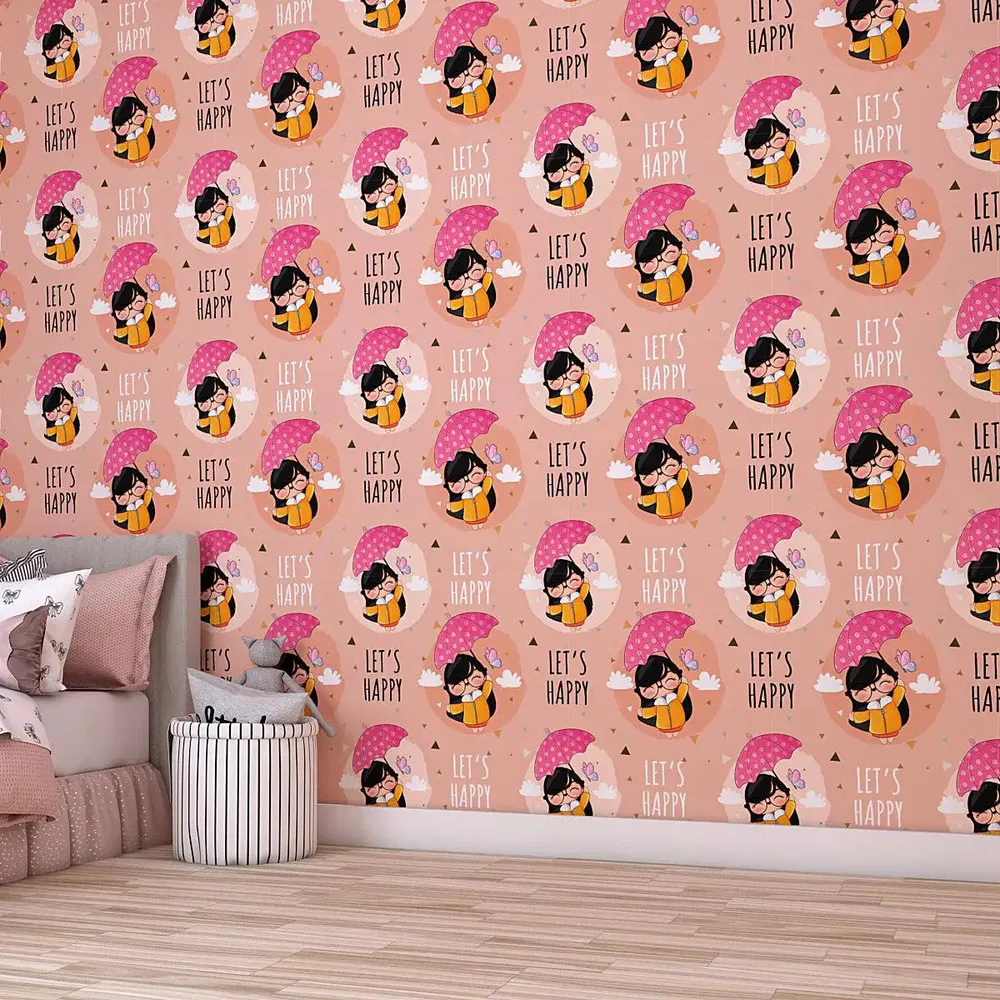 Littel Happy Girl Kids Self Adhesive Wallpaper