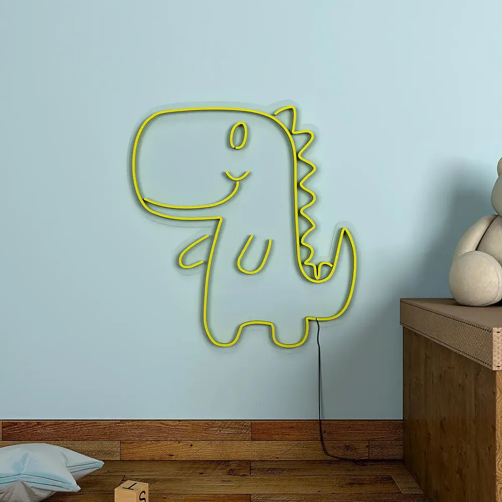 Little Cute Dinosaur LED Neon Light (Available in multiple colors) Yellow