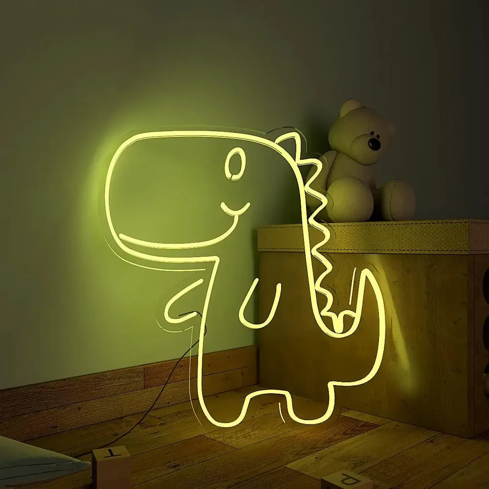 Little Cute Dinosaur LED Neon Light (Available in multiple colors) Yellow