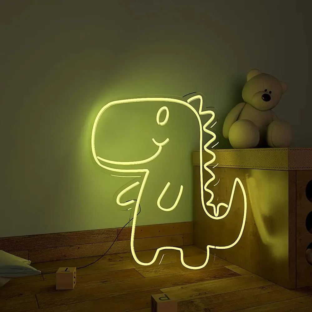 Little Cute Dinosaur LED Neon Light (Available in multiple colors) Yellow