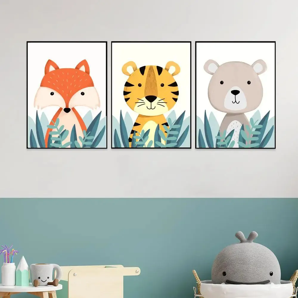 Little Jungle Friends Nursery Wall Art Set of 3
