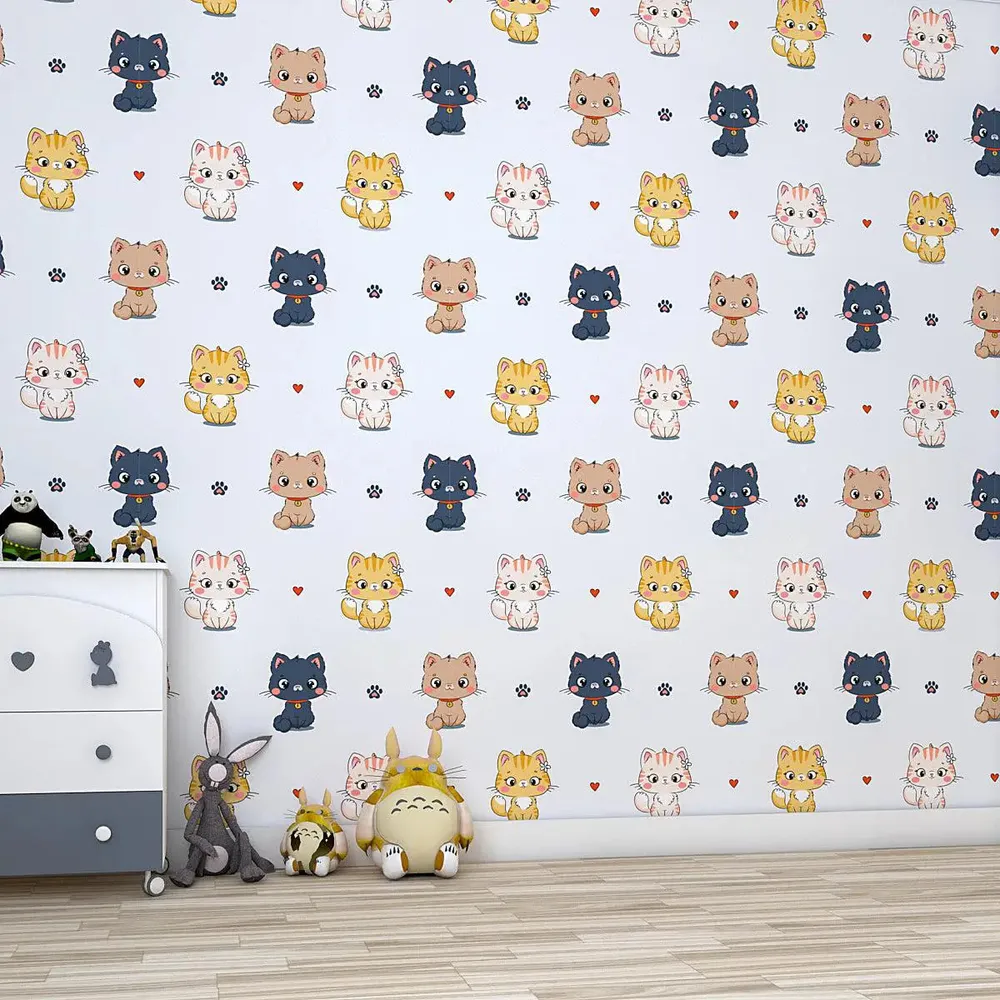 Little Kittens Kids Self Adhesive Wallpaper
