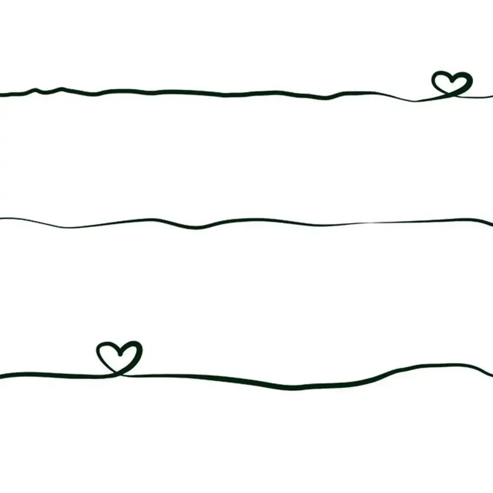 Little Love String Kids Room Wallpaper Black