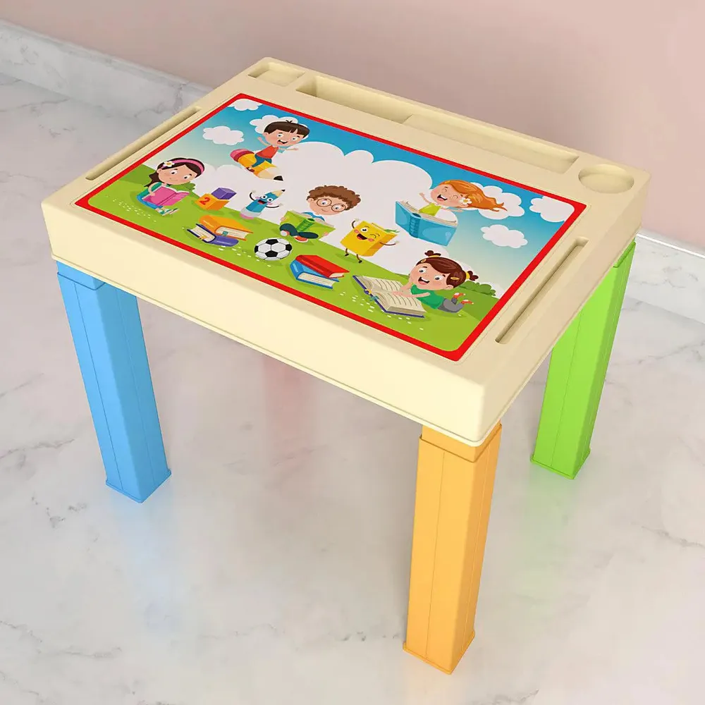 Little School Children Study Table for Kids with Colourful Legs