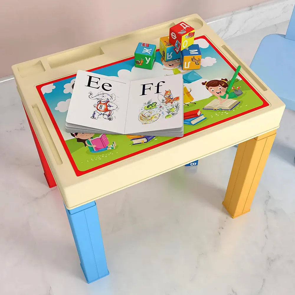 Little School Children Study Table for Kids with Colourful Legs