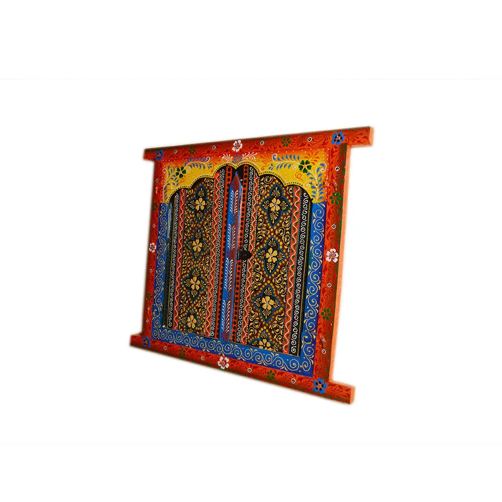 Lively Colored Detailed Designer Wooden Jharokha