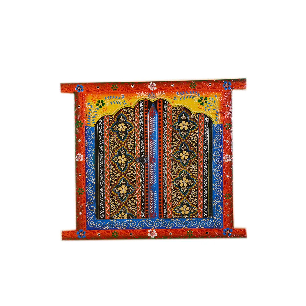 Lively Colored Detailed Designer Wooden Jharokha